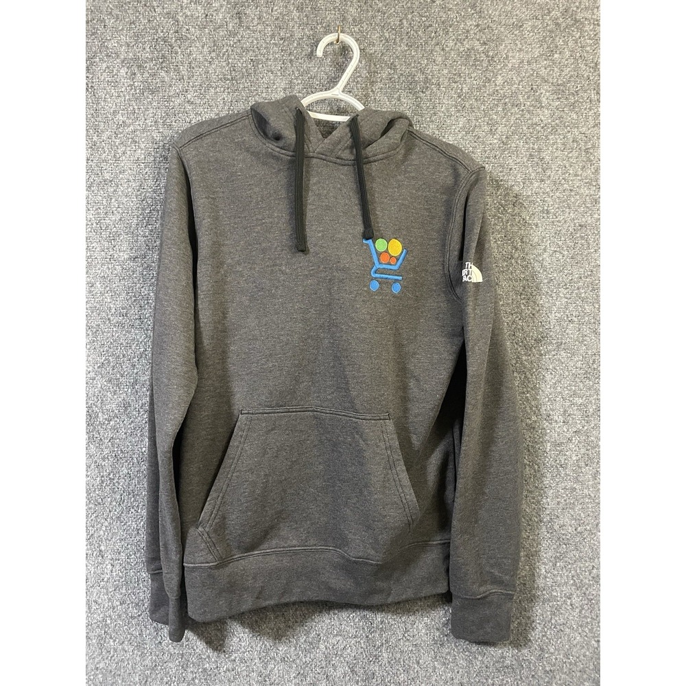 NORTH FACE Hoodie Sweatshirt Charcoal Gray Pullover Mens SM Shopping Cart logo